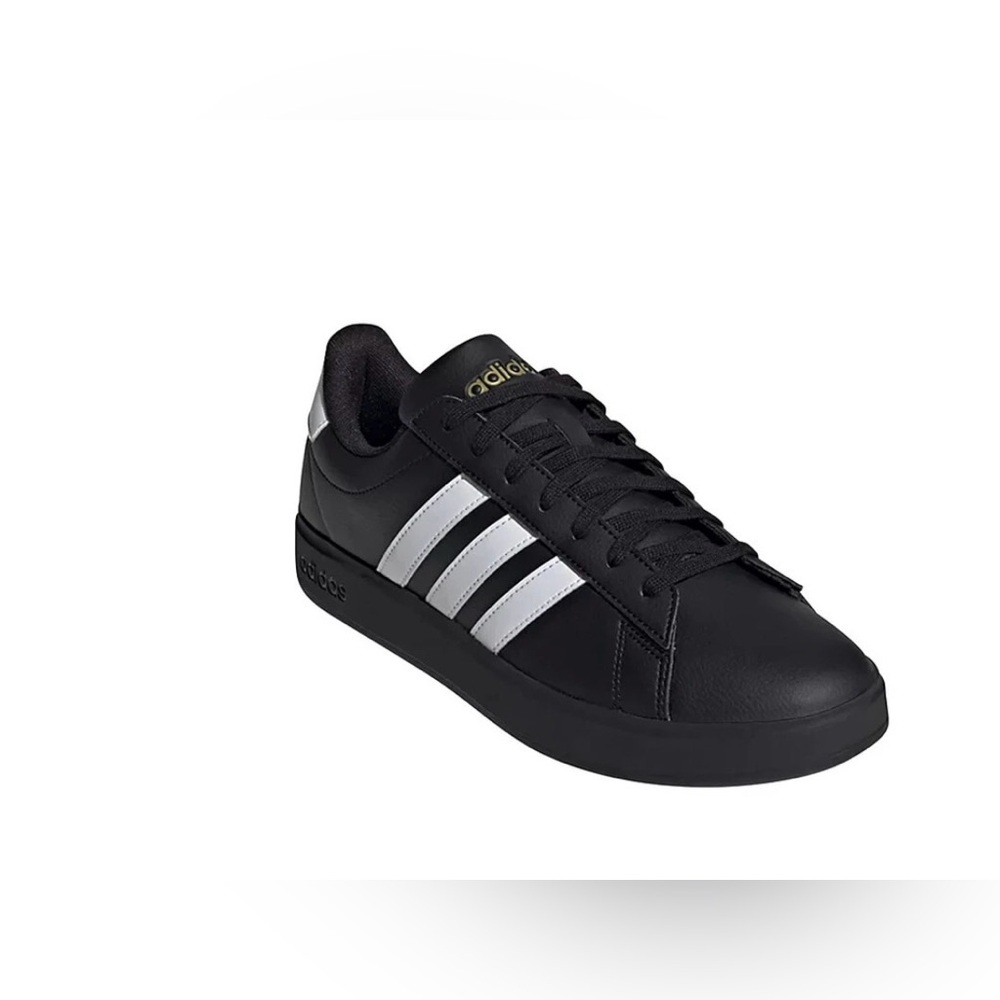 Adidas Black Sneakers with Silver Stripes